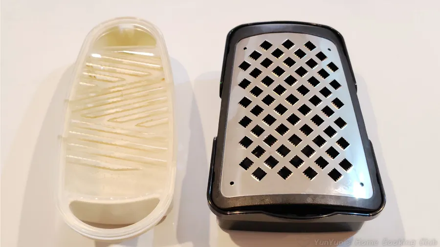 プラスチック製おろし器とプロおろしの見た目や大きさの比較写真